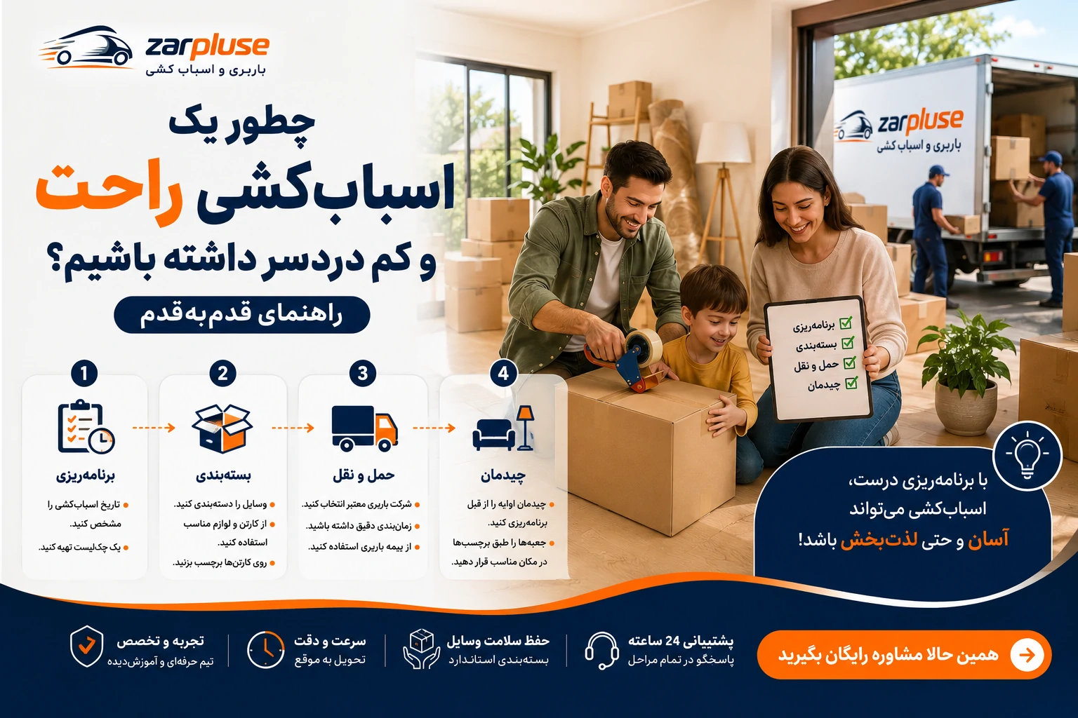 چطور یک اسباب‌کشی راحت و کم‌دردسر داشته باشیم؟